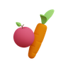 healthy vegetables 3d logo