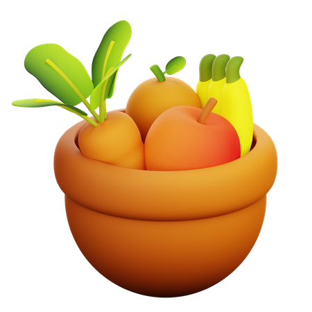Fruits Bowl 3D Icon