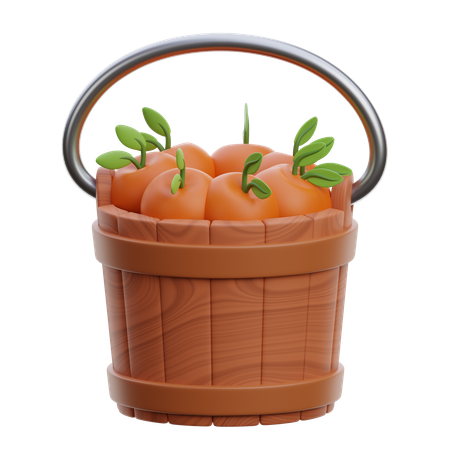 Fruits Bucket  3D Icon
