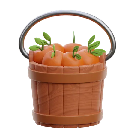 Fruits Bucket  3D Icon