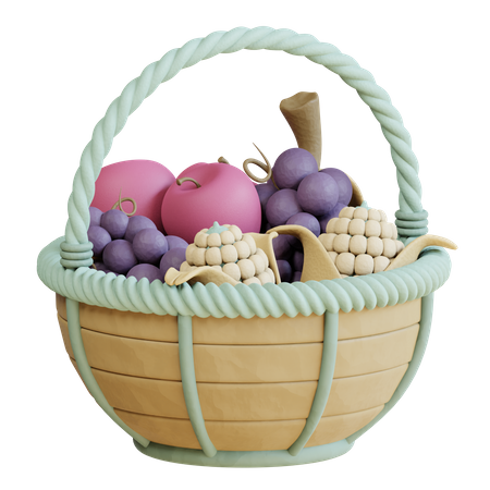 Fruits dans le panier  3D Icon