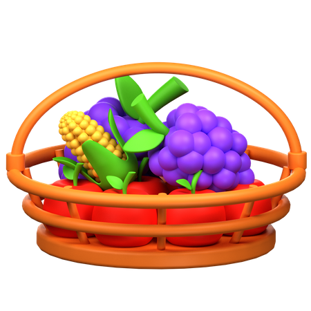 Fruits dans un seau  3D Icon