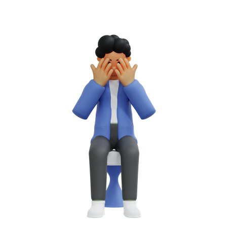 Frustrated businessman 3D Illustration