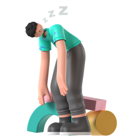 Frustrated employee due to workload  3D Icon