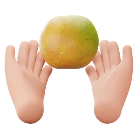 Mão segurando fruta  3D Icon