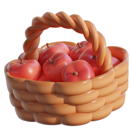 Fruta en canasta  3D Icon