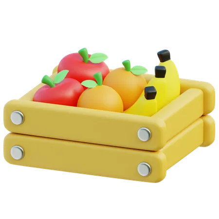 Fruta en canasta  3D Icon