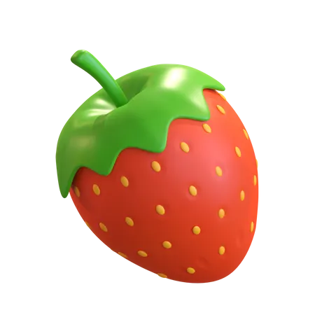 Icono De Fruta Fresa Ilustracion De Render 3 D 3D Illustration