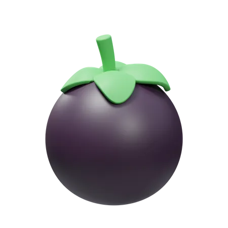 Fruta de mangostán  3D Illustration