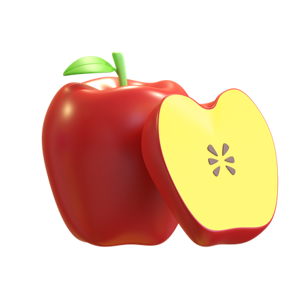 Fruta de manzana roja  3D Illustration