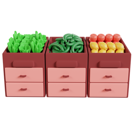 Frutas e vegetais  3D Illustration