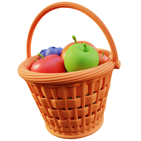 Frutas en canasta  3D Icon