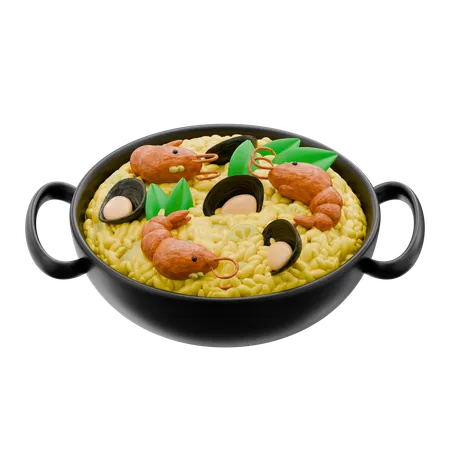 Paella de frutos do mar  3D Icon