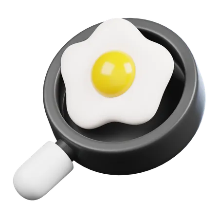 Frying Pan with Egg  3D Icon