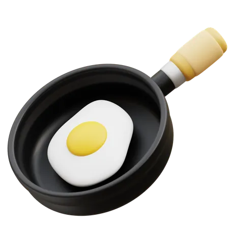 Frying Pan with Egg  3D Icon