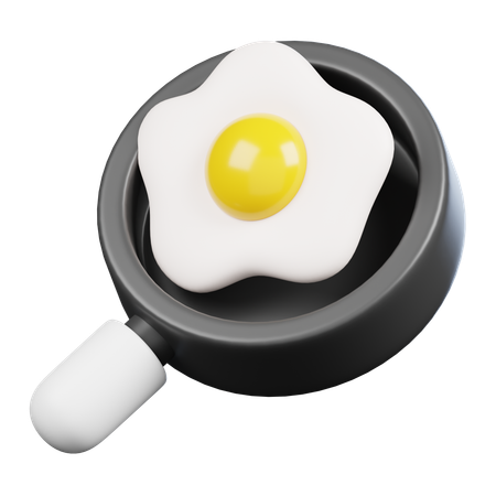 Frying Pan with Egg  3D Icon