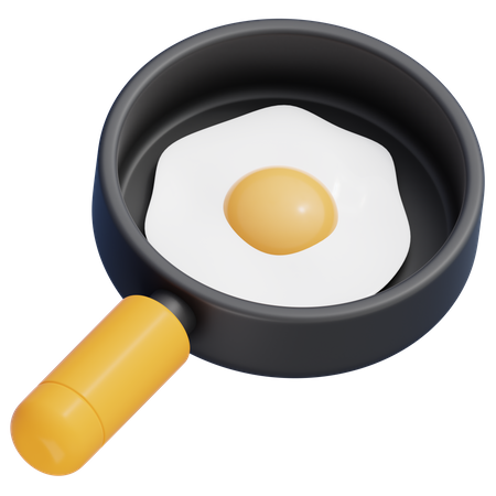 Frying Pan With Egg  3D Icon