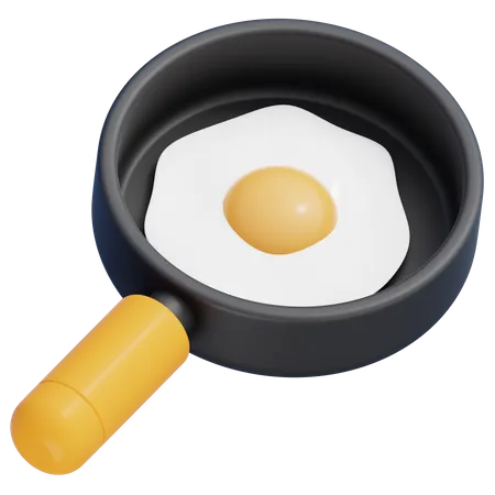 Smile eggs on frying pan 3D Icon download in PNG, OBJ or Blend format