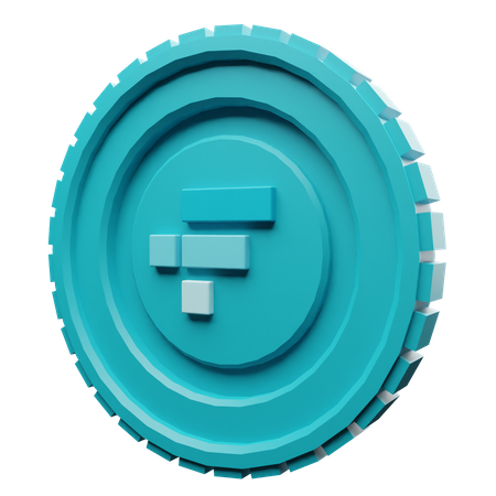 FTX Token Coin  3D Illustration