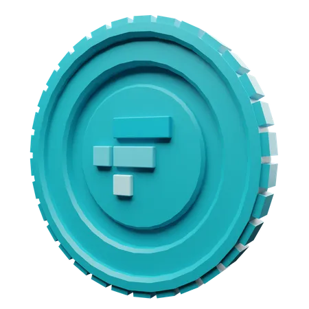FTX Token Coin 3D Illustration