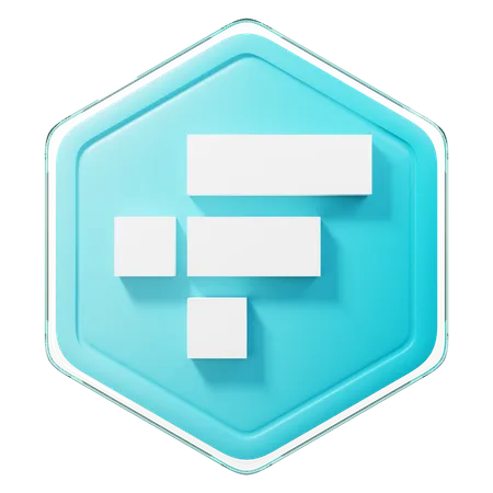 Insignia de token FTX (FTT)  3D Illustration
