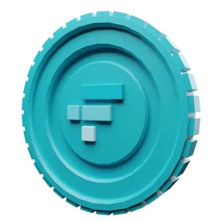 FTX-Token-Münze  3D Illustration