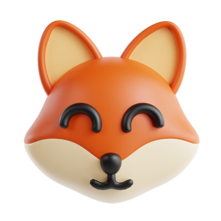 Fuchs lächelndes Gesicht Emoji  3D Icon