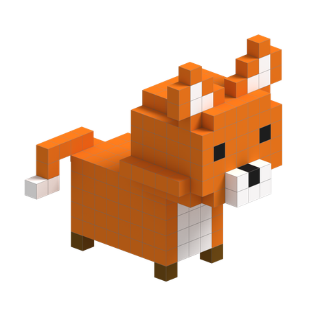 Fuchs süße Voxel-Kunst  3D Icon