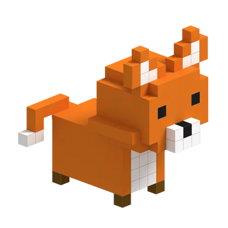 Fuchs süße Voxel-Kunst  3D Icon