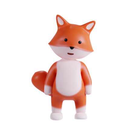 Fuchs süße Pose  3D Illustration