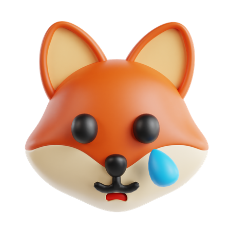 Fuchs trauriges Gesicht Emoji  3D Icon