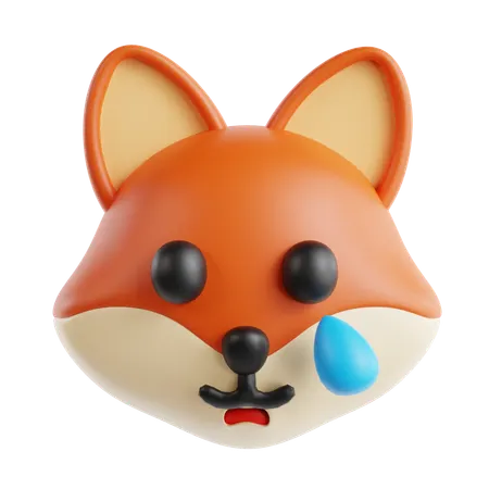 Fuchs trauriges Gesicht Emoji  3D Icon