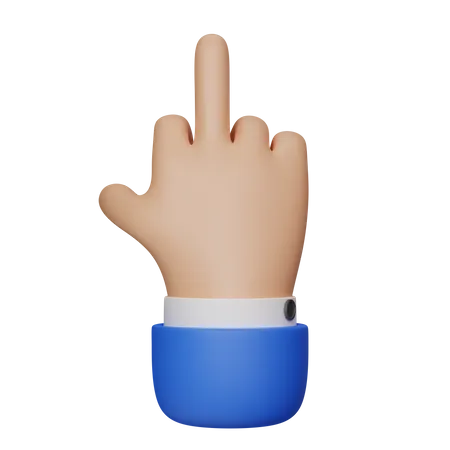 Fuck Hand In A Blue Jacket With A White Cuff 3D Illustration