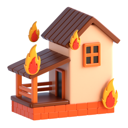 Incendio en la casa  3D Icon