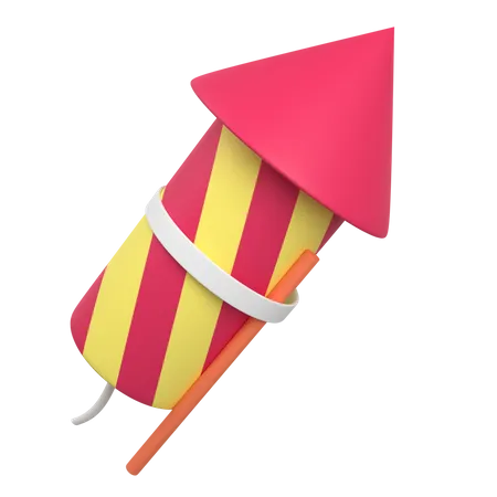 Cohete de fuegos artificiales  3D Illustration