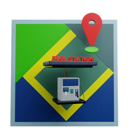 Fuel Station Location  3D Icon