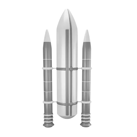 Fuel tank with boosters  3D Illustration