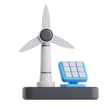 Fuente de energía renovable  3D Icon