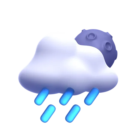 Fuertes lluvias por la noche  3D Icon