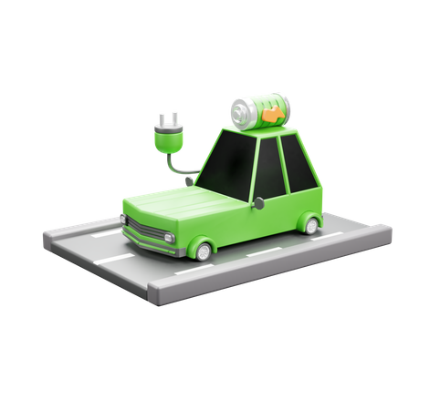 Full Car Battery  3D Icon