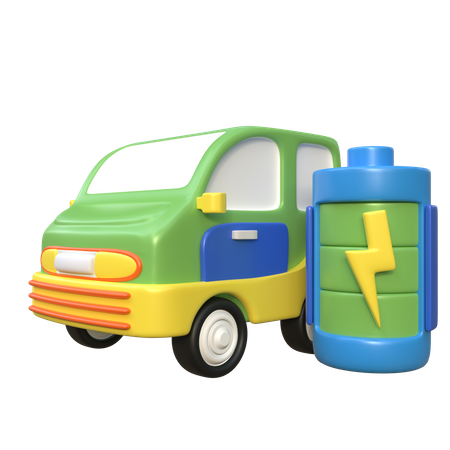 Full Car Battery  3D Icon