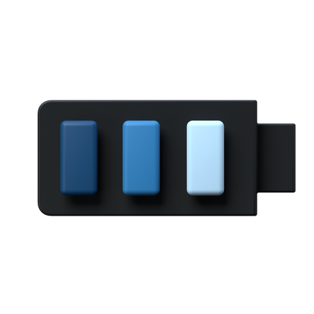 Full Charged Battery  3D Icon