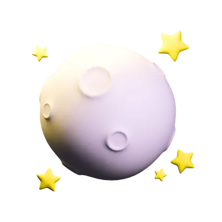 満月の夜の天気  3D Icon