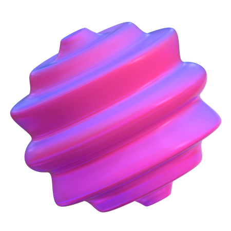 Full Rippled Abstract Shape  3D Icon