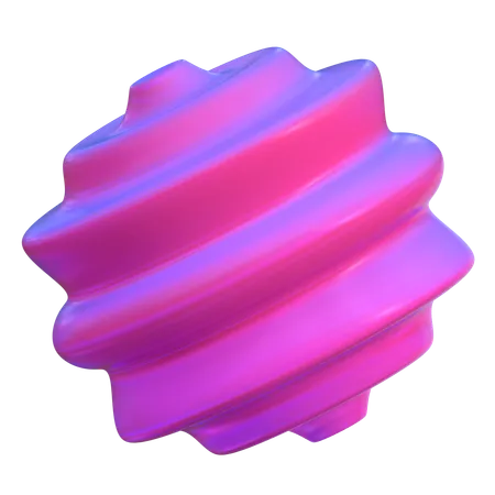 Full Rippled Abstract Shape  3D Icon