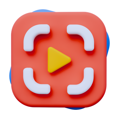 Full-Screen Video  3D Icon