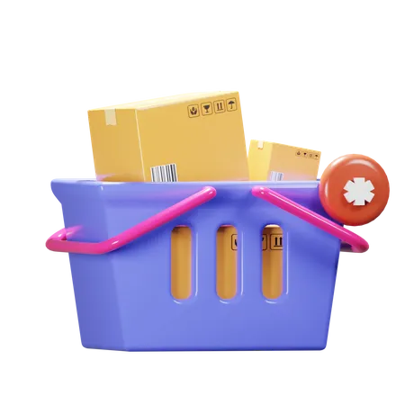 Full Shopping Basket  3D Icon