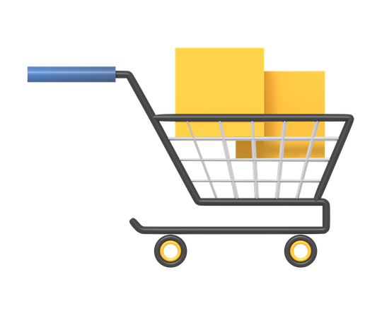 Full Shopping Cart  3D Icon