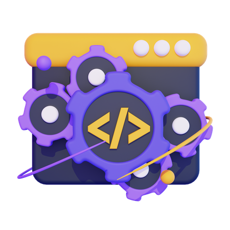 Full Stack Code  3D Icon