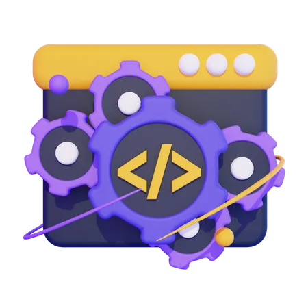 Full Stack Code  3D Icon